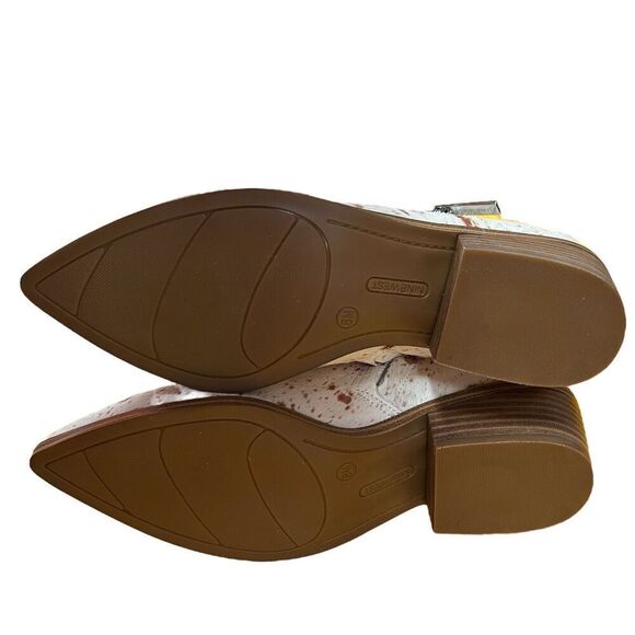Nine‎ West Women’s 8 Calf Hair Pointy Toe Bootie Cowboy Western Single 5 Zip - Picture 9 of 12